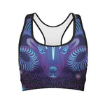 Dark Aries Zodiac Sign Print Women's Sports Bra