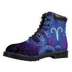 Dark Aries Zodiac Sign Print Work Boots