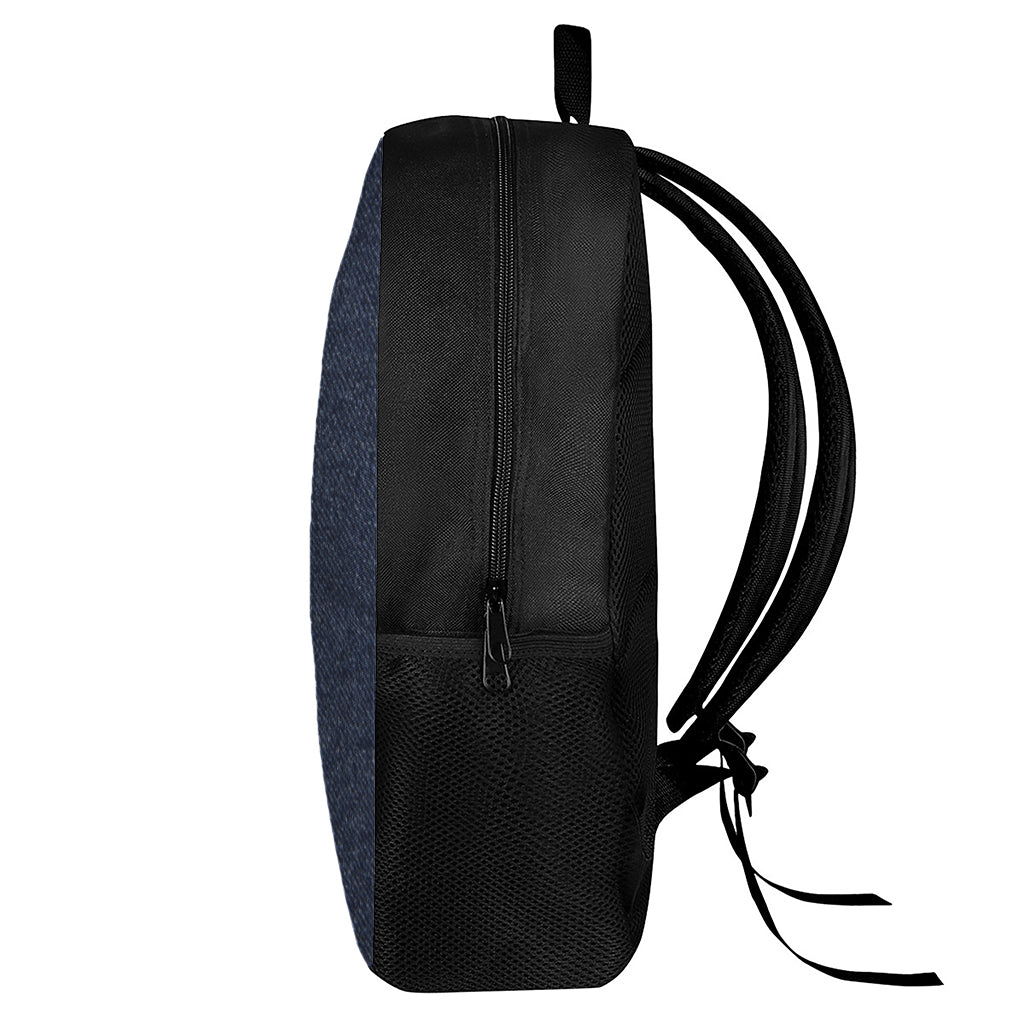 Dark Blue Denim Jeans Print 17 Inch Backpack