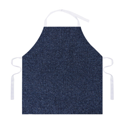 Dark Blue Denim Jeans Print Adjustable Apron