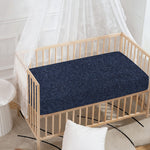 Dark Blue Denim Jeans Print Baby Crib Sheet