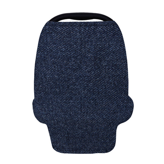 Dark Blue Denim Jeans Print Baby Seat Cover