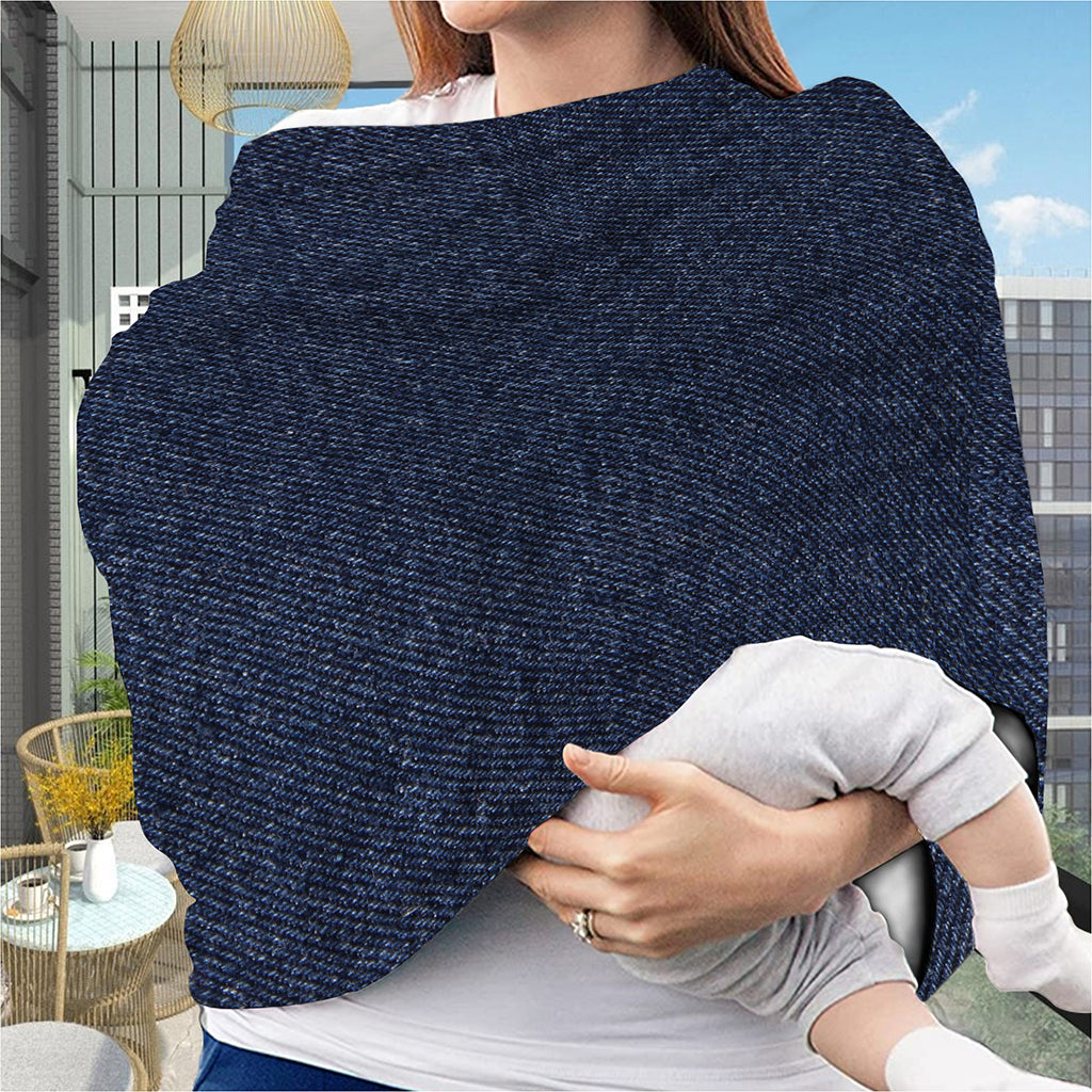 Dark Blue Denim Jeans Print Baby Seat Cover