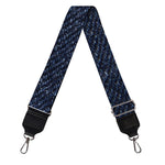 Dark Blue Denim Jeans Print Bag Strap