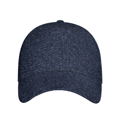 Dark Blue Denim Jeans Print Baseball Cap