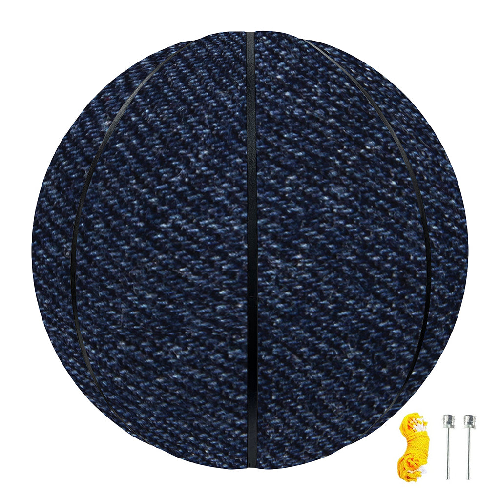 Dark Blue Denim Jeans Print Basketball