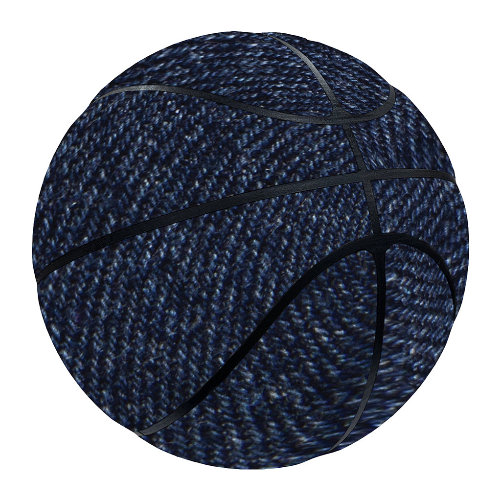 Dark Blue Denim Jeans Print Basketball