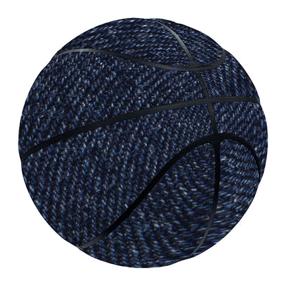 Dark Blue Denim Jeans Print Basketball