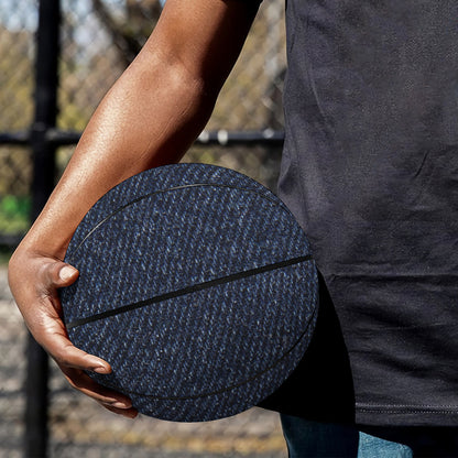 Dark Blue Denim Jeans Print Basketball