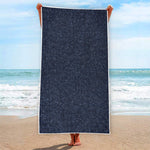 Dark Blue Denim Jeans Print Beach Towel