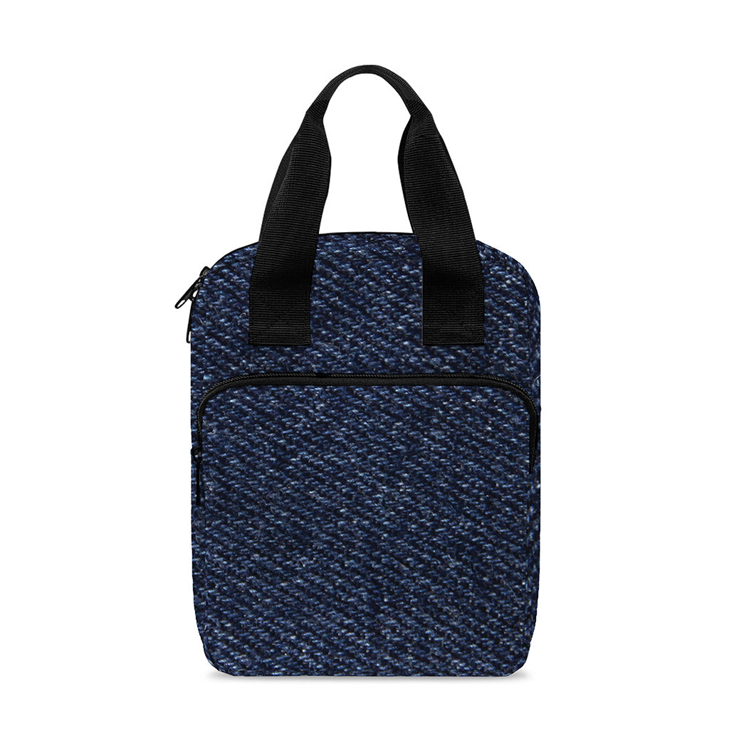 Dark Blue Denim Jeans Print Bible Tote Bag