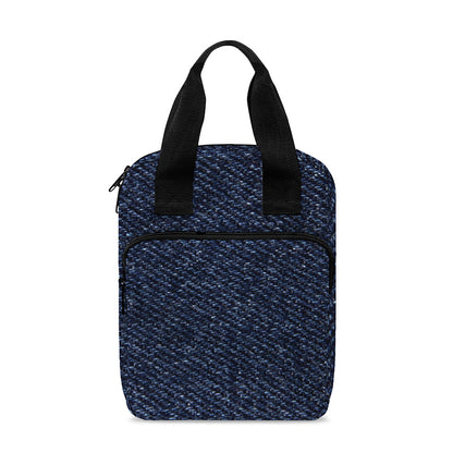 Dark Blue Denim Jeans Print Bible Tote Bag