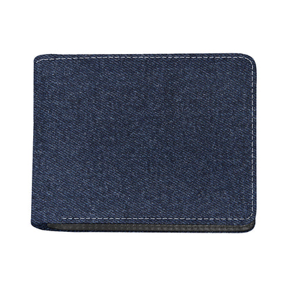 Dark Blue Denim Jeans Print Bifold Wallet