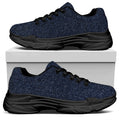 Dark Blue Denim Jeans Print Black Chunky Shoes