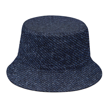 Dark Blue Denim Jeans Print Bucket Hat