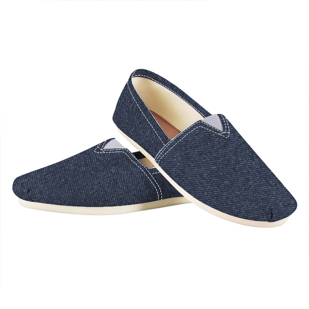 Dark Blue Denim Jeans Print Casual Shoes