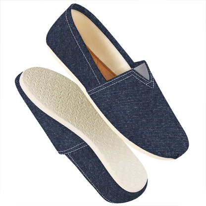 Dark Blue Denim Jeans Print Casual Shoes