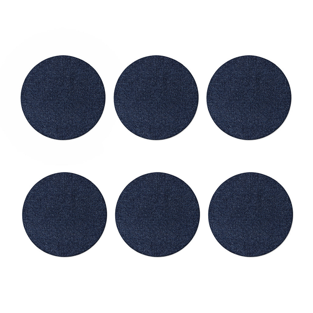 Dark Blue Denim Jeans Print Coaster Set