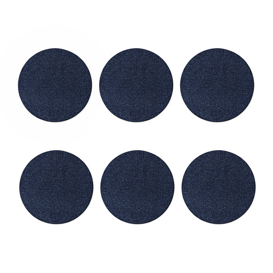 Dark Blue Denim Jeans Print Coaster Set