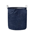 Dark Blue Denim Jeans Print Collapsible Laundry Basket