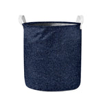 Dark Blue Denim Jeans Print Collapsible Laundry Basket