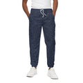 Dark Blue Denim Jeans Print Cotton Sweatpants