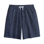 Dark Blue Denim Jeans Print Cotton Shorts