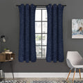 Dark Blue Denim Jeans Print Grommet Curtain Panels