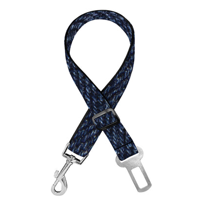 Dark Blue Denim Jeans Print Dog Seat Belt