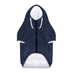 Dark Blue Denim Jeans Print Dog Zip Up Hoodie