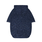 Dark Blue Denim Jeans Print Dog Zip Up Hoodie