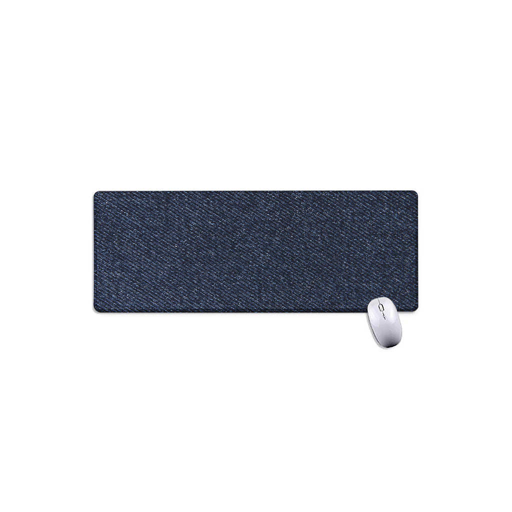 Dark Blue Denim Jeans Print Extended Mouse Pad