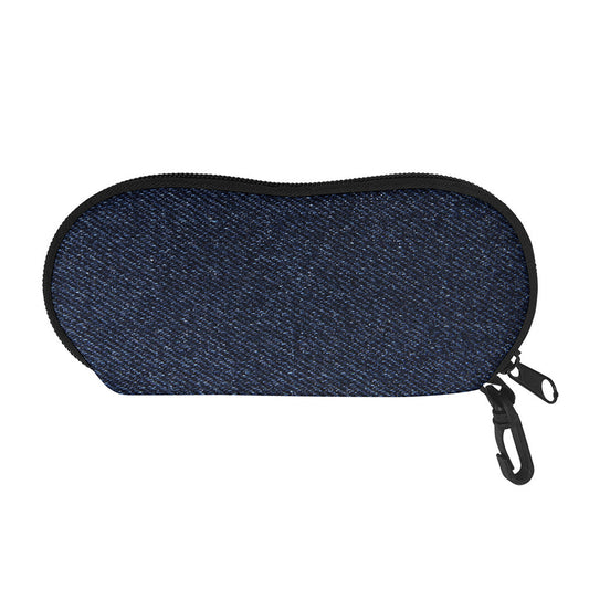 Dark Blue Denim Jeans Print Glasses Case