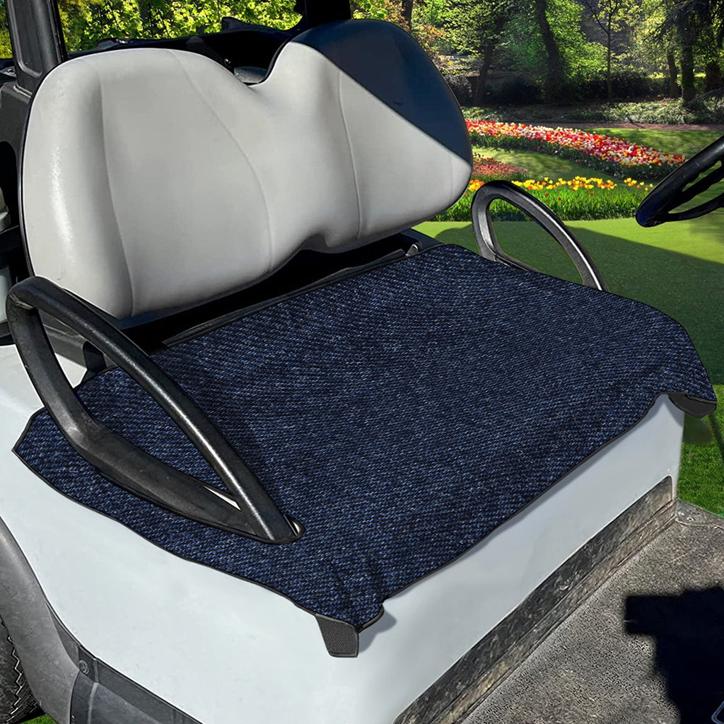 Dark Blue Denim Jeans Print Golf Cart Seat Cover