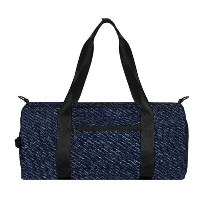 Dark Blue Denim Jeans Print Gym Bag