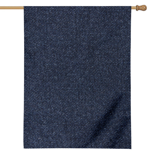 Dark Blue Denim Jeans Print House Flag