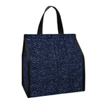 Dark Blue Denim Jeans Print Insulated Lunch Tote
