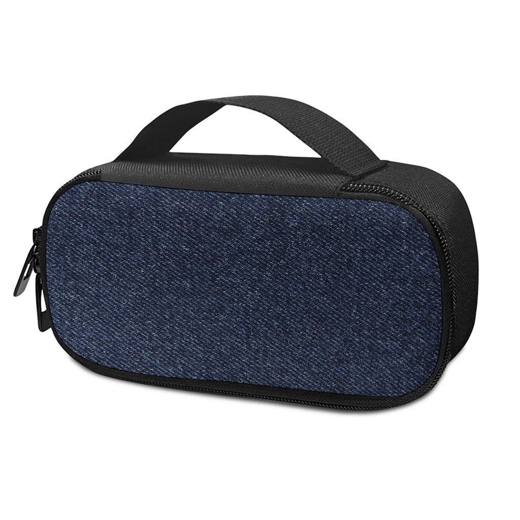 Dark Blue Denim Jeans Print Insulin Cooler Travel Case