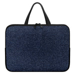 Dark Blue Denim Jeans Print Laptop Sleeve With Handle