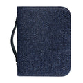 Dark Blue Denim Jeans Print Leather Bible Cover