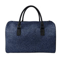Dark Blue Denim Jeans Print Leather Duffel Bag