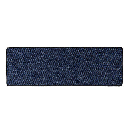Dark Blue Denim Jeans Print Long Kitchen Mat