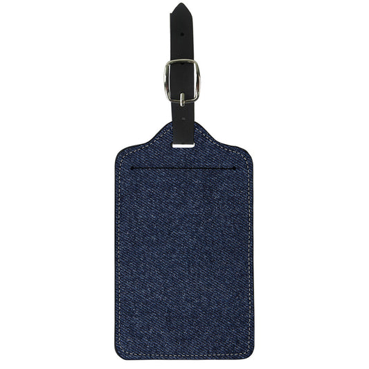 Dark Blue Denim Jeans Print Luggage Tag