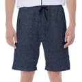 Dark Blue Denim Jeans Print Men's Beach Shorts