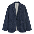 Dark Blue Denim Jeans Print Men's Blazer