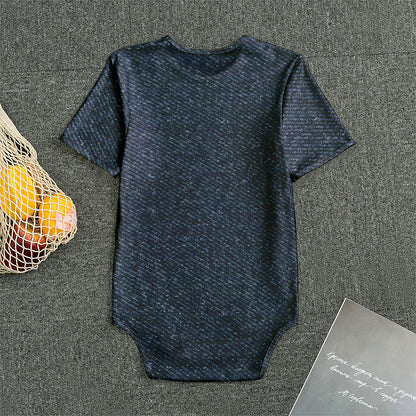Dark Blue Denim Jeans Print Men's Bodysuit