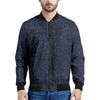 Dark Blue Denim Jeans Print Men's Bomber Jacket