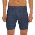 Dark Blue Denim Jeans Print Men's Long Boxer Briefs