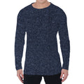 Dark Blue Denim Jeans Print Men's Long Sleeve T-Shirt