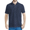 Dark Blue Denim Jeans Print Men's Polo Shirt